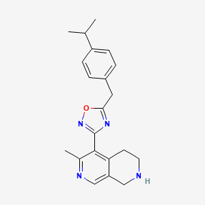 molecular formula C21H24N4O B5115460 5-[5-(4-isopropylbenzyl)-1,2,4-oxadiazol-3-yl]-6-methyl-1,2,3,4-tetrahydro-2,7-naphthyridine trifluoroacetate 