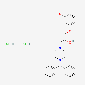 molecular formula C27H34Cl2N2O3 B5115466 1-[4-(diphenylmethyl)-1-piperazinyl]-3-(3-methoxyphenoxy)-2-propanol dihydrochloride 