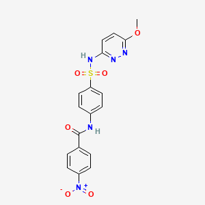 molecular formula C18H15N5O6S B5115477 N-(4-{[(6-methoxy-3-pyridazinyl)amino]sulfonyl}phenyl)-4-nitrobenzamide 