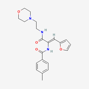 molecular formula C21H25N3O4 B5115484 N-[2-(2-furyl)-1-({[2-(4-morpholinyl)ethyl]amino}carbonyl)vinyl]-4-methylbenzamide 