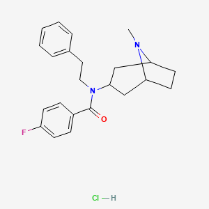 molecular formula C23H28ClFN2O B5115497 4-fluoro-N-(8-methyl-8-azabicyclo[3.2.1]oct-3-yl)-N-(2-phenylethyl)benzamide hydrochloride 