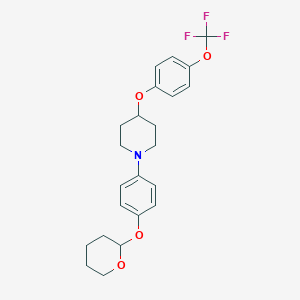 molecular formula C23H26F3NO4 B051155 1-[4-(Oxan-2-yloxy)phenyl]-4-[4-(trifluoromethoxy)phenoxy]piperidine CAS No. 681482-80-4