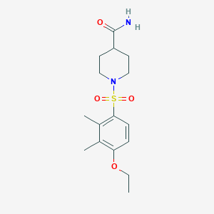 molecular formula C16H24N2O4S B511550 1-(4-Ethoxy-2,3-dimethylbenzenesulfonyl)piperidine-4-carboxamide CAS No. 929393-98-6