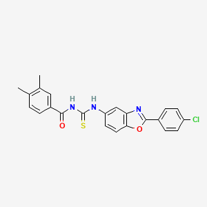 N-({[2-(4-chlorophenyl)-1,3-benzoxazol-5-yl]amino}carbonothioyl)-3,4-dimethylbenzamide