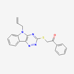 molecular formula C20H16N4OS B5115509 2-[(5-allyl-5H-[1,2,4]triazino[5,6-b]indol-3-yl)thio]-1-phenylethanone 