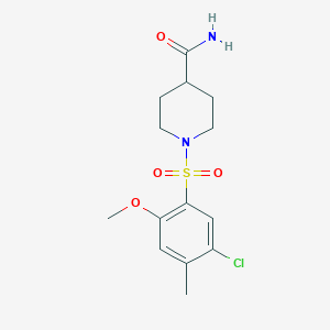 molecular formula C14H19ClN2O4S B511551 1-(5-Chloro-2-methoxy-4-methylbenzenesulfonyl)piperidine-4-carboxamide CAS No. 929393-96-4