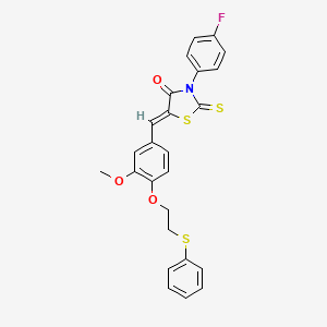molecular formula C25H20FNO3S3 B5115515 3-(4-fluorophenyl)-5-{3-methoxy-4-[2-(phenylthio)ethoxy]benzylidene}-2-thioxo-1,3-thiazolidin-4-one 