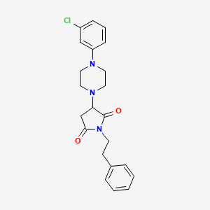 3-[4-(3-chlorophenyl)-1-piperazinyl]-1-(2-phenylethyl)-2,5-pyrrolidinedione