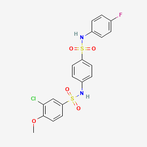 molecular formula C19H16ClFN2O5S2 B5115564 3-chloro-N-(4-{[(4-fluorophenyl)amino]sulfonyl}phenyl)-4-methoxybenzenesulfonamide 