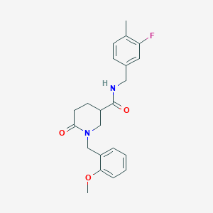 molecular formula C22H25FN2O3 B5115574 N-(3-fluoro-4-methylbenzyl)-1-(2-methoxybenzyl)-6-oxo-3-piperidinecarboxamide 