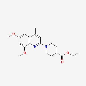 ethyl 1-(6,8-dimethoxy-4-methyl-2-quinolinyl)-4-piperidinecarboxylate