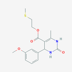 2-(methylthio)ethyl 4-(3-methoxyphenyl)-6-methyl-2-oxo-1,2,3,4-tetrahydro-5-pyrimidinecarboxylate