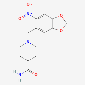 1-[(6-nitro-1,3-benzodioxol-5-yl)methyl]-4-piperidinecarboxamide