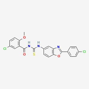 molecular formula C22H15Cl2N3O3S B5115715 5-chloro-N-({[2-(4-chlorophenyl)-1,3-benzoxazol-5-yl]amino}carbonothioyl)-2-methoxybenzamide 