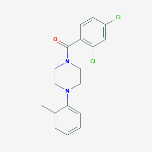 molecular formula C18H18Cl2N2O B511574 (2,4-Dichlorophenyl)(4-(o-tolyl)piperazin-1-yl)methanone CAS No. 853254-34-9