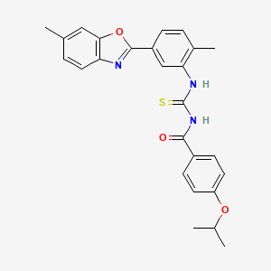 4-isopropoxy-N-({[2-methyl-5-(6-methyl-1,3-benzoxazol-2-yl)phenyl]amino}carbonothioyl)benzamide