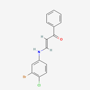 3-[(3-bromo-4-chlorophenyl)amino]-1-phenyl-2-propen-1-one