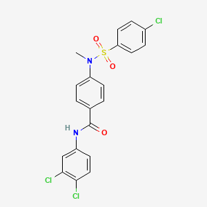 molecular formula C20H15Cl3N2O3S B5115803 4-[[(4-chlorophenyl)sulfonyl](methyl)amino]-N-(3,4-dichlorophenyl)benzamide 