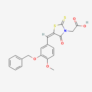 molecular formula C20H17NO5S2 B5115811 {5-[3-(benzyloxy)-4-methoxybenzylidene]-4-oxo-2-thioxo-1,3-thiazolidin-3-yl}acetic acid 