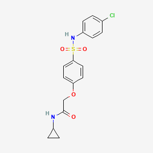 molecular formula C17H17ClN2O4S B5115821 2-(4-{[(4-chlorophenyl)amino]sulfonyl}phenoxy)-N-cyclopropylacetamide 
