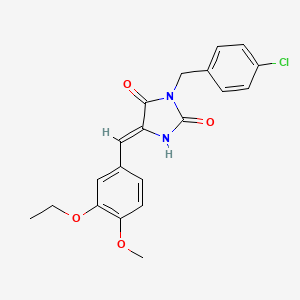 molecular formula C20H19ClN2O4 B5115827 3-(4-chlorobenzyl)-5-(3-ethoxy-4-methoxybenzylidene)-2,4-imidazolidinedione 
