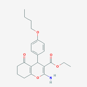 molecular formula C22H27NO5 B5115835 ethyl 2-amino-4-(4-butoxyphenyl)-5-oxo-5,6,7,8-tetrahydro-4H-chromene-3-carboxylate 