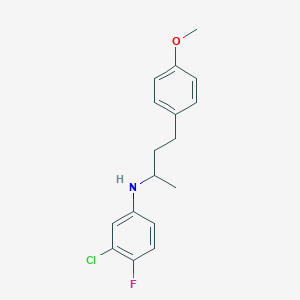 molecular formula C17H19ClFNO B5115839 (3-chloro-4-fluorophenyl)[3-(4-methoxyphenyl)-1-methylpropyl]amine 