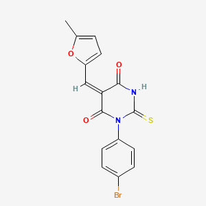 1-(4-bromophenyl)-5-[(5-methyl-2-furyl)methylene]-2-thioxodihydro-4,6(1H,5H)-pyrimidinedione