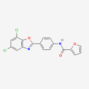 molecular formula C18H10Cl2N2O3 B5115853 N-[4-(5,7-dichloro-1,3-benzoxazol-2-yl)phenyl]-2-furamide 