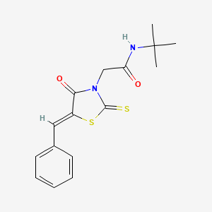 molecular formula C16H18N2O2S2 B5115860 2-(5-benzylidene-4-oxo-2-thioxo-1,3-thiazolidin-3-yl)-N-(tert-butyl)acetamide 