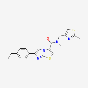 molecular formula C20H20N4OS2 B5115864 6-(4-ethylphenyl)-N-methyl-N-[(2-methyl-1,3-thiazol-4-yl)methyl]imidazo[2,1-b][1,3]thiazole-3-carboxamide 