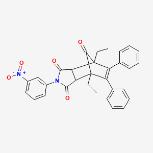 molecular formula C31H26N2O5 B5115903 1,7-diethyl-4-(3-nitrophenyl)-8,9-diphenyl-4-azatricyclo[5.2.1.0~2,6~]dec-8-ene-3,5,10-trione 