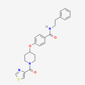 N-(2-phenylethyl)-4-{[1-(1,3-thiazol-4-ylcarbonyl)-4-piperidinyl]oxy}benzamide