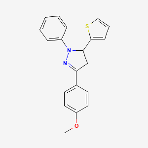 3-(4-methoxyphenyl)-1-phenyl-5-(2-thienyl)-4,5-dihydro-1H-pyrazole