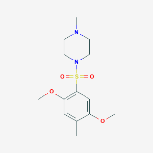molecular formula C14H22N2O4S B511596 1-[(2,5-Dimethoxy-4-methylphenyl)sulfonyl]-4-methylpiperazine CAS No. 873579-10-3