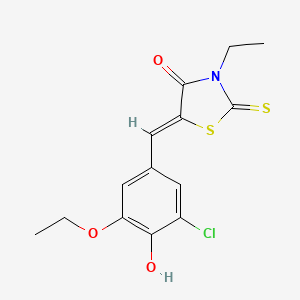5-(3-chloro-5-ethoxy-4-hydroxybenzylidene)-3-ethyl-2-thioxo-1,3-thiazolidin-4-one