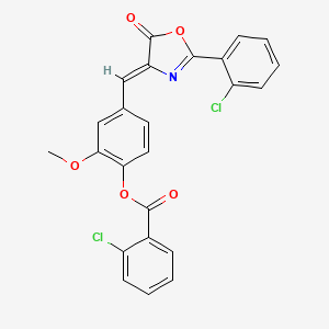 4-{[2-(2-chlorophenyl)-5-oxo-1,3-oxazol-4(5H)-ylidene]methyl}-2-methoxyphenyl 2-chlorobenzoate