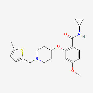 N-cyclopropyl-4-methoxy-2-({1-[(5-methyl-2-thienyl)methyl]-4-piperidinyl}oxy)benzamide