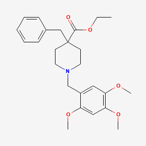 molecular formula C25H33NO5 B5115997 ethyl 4-benzyl-1-(2,4,5-trimethoxybenzyl)-4-piperidinecarboxylate 
