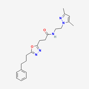 N-[2-(3,5-dimethyl-1H-pyrazol-1-yl)ethyl]-3-[5-(3-phenylpropyl)-1,3,4-oxadiazol-2-yl]propanamide