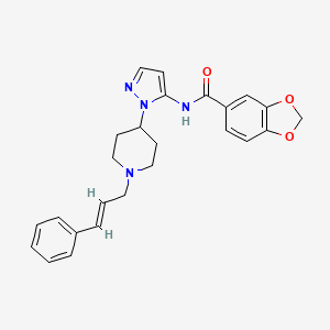 molecular formula C25H26N4O3 B5116045 N-(1-{1-[(2E)-3-phenyl-2-propen-1-yl]-4-piperidinyl}-1H-pyrazol-5-yl)-1,3-benzodioxole-5-carboxamide 