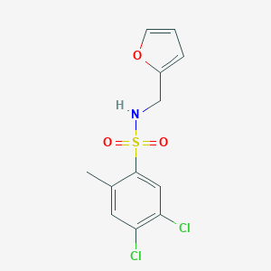 molecular formula C12H11Cl2NO3S B511607 [(4,5-Dichloro-2-methylphenyl)sulfonyl](2-furylmethyl)amine CAS No. 898653-72-0