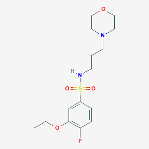 molecular formula C15H23FN2O4S B511609 3-ethoxy-4-fluoro-N-(3-morpholinopropyl)benzenesulfonamide CAS No. 898647-77-3