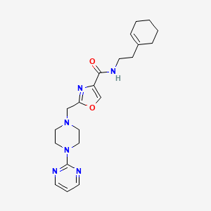 N-[2-(1-cyclohexen-1-yl)ethyl]-2-{[4-(2-pyrimidinyl)-1-piperazinyl]methyl}-1,3-oxazole-4-carboxamide