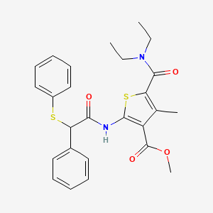 molecular formula C26H28N2O4S2 B5116122 methyl 5-[(diethylamino)carbonyl]-4-methyl-2-{[phenyl(phenylthio)acetyl]amino}-3-thiophenecarboxylate CAS No. 6125-76-4