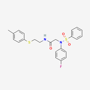 molecular formula C23H23FN2O3S2 B5116138 N~2~-(4-fluorophenyl)-N~1~-{2-[(4-methylphenyl)thio]ethyl}-N~2~-(phenylsulfonyl)glycinamide 