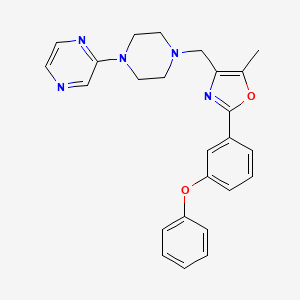 molecular formula C25H25N5O2 B5116146 2-(4-{[5-methyl-2-(3-phenoxyphenyl)-1,3-oxazol-4-yl]methyl}-1-piperazinyl)pyrazine 