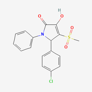 molecular formula C17H14ClNO4S B5116167 5-(4-chlorophenyl)-3-hydroxy-4-(methylsulfonyl)-1-phenyl-1,5-dihydro-2H-pyrrol-2-one 