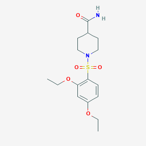 molecular formula C16H24N2O5S B511617 1-((2,4-Diethoxyphenyl)sulfonyl)piperidine-4-carboxamide CAS No. 898650-65-2