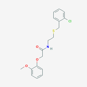 molecular formula C18H20ClNO3S B5116192 N-{2-[(2-chlorobenzyl)thio]ethyl}-2-(2-methoxyphenoxy)acetamide 